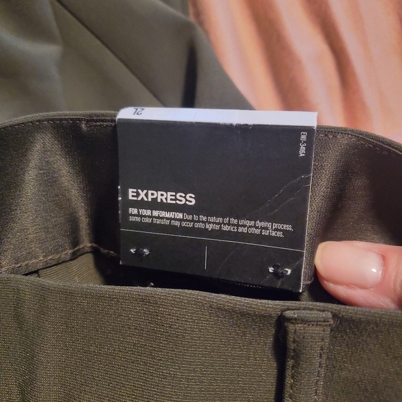 NWT Express Army Green High-Rise Trouser Pants Size 2Long Ret. $98.00 - Picture 9 of 13